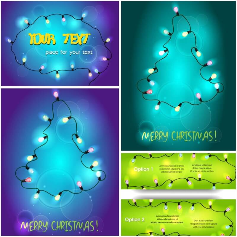 Abstract Christmas tree lights vector