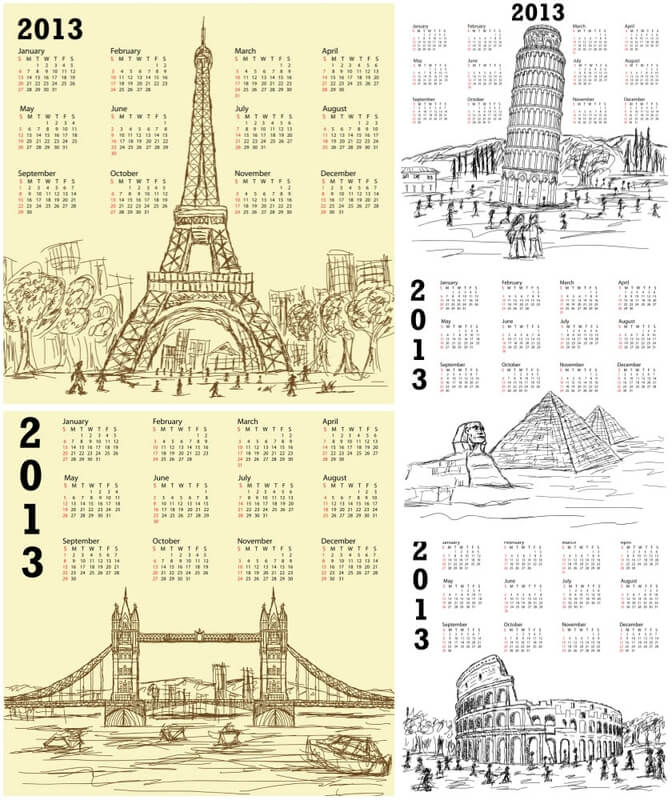 Calendars templates for 2013 vector