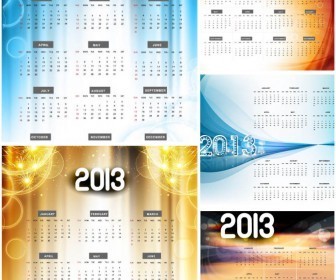 Calendars templates with abstract background for 2013 vector