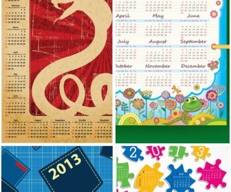 Calendars templates year of snake for 2013 vector