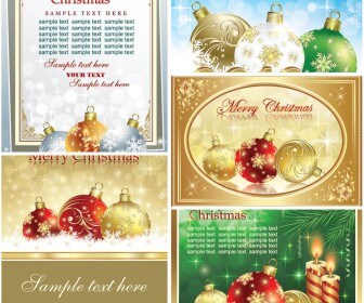 Christmas greeting card with Christmas balls vector