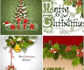 Christmas greeting cards with mistletoe vector 2020 - 2021