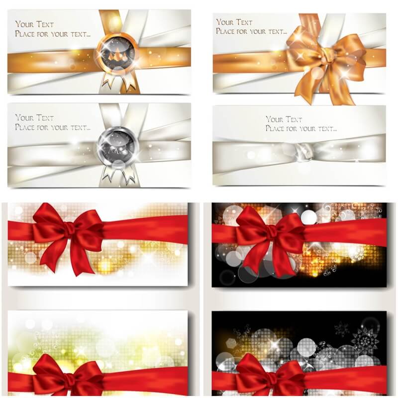 Christmas invitation with ribbons and stylish background
