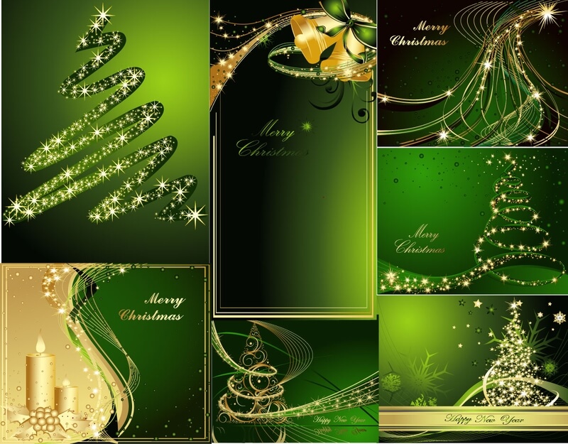 Christmas tree on green backgrounds