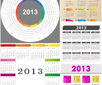 Circular calendars templates for 2013 vectors