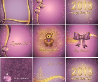Greeting Christmas card on a purple background vector