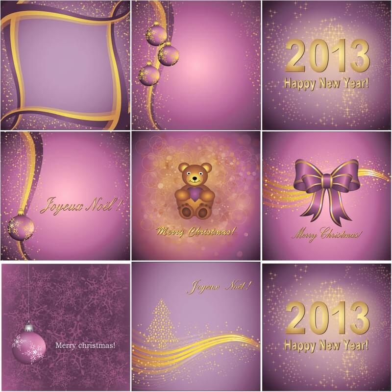 Greeting Christmas card on a purple background vector