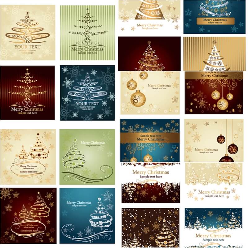 Merry Christmas cards vector