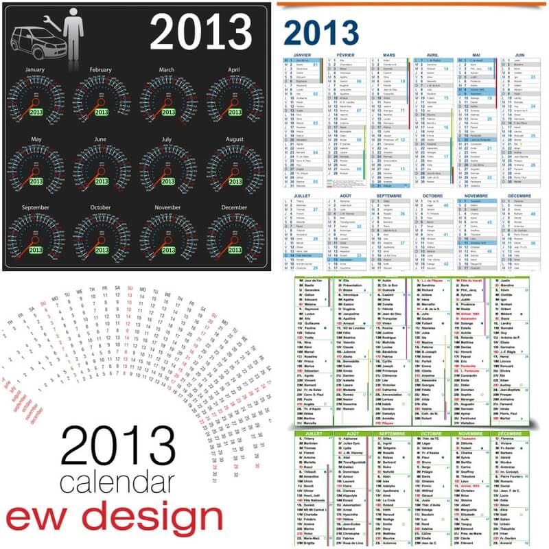 Unusual Calendars templates for motorist for 2013 vector