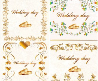 very beautiful wedding frames vector
