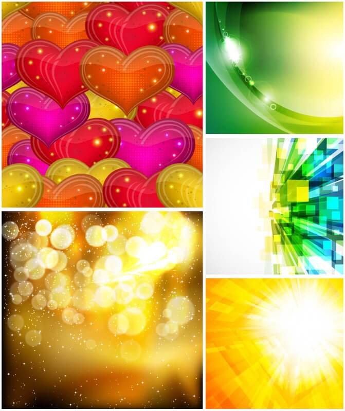 Abstract Background with hearts and sparkles vector