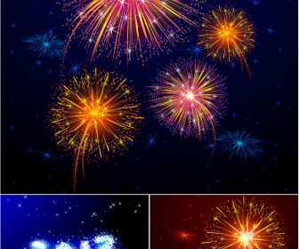 Backgrounds with fireworks 2013 vector