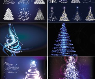 Big collection Christmas tree vector 2020 - 2021