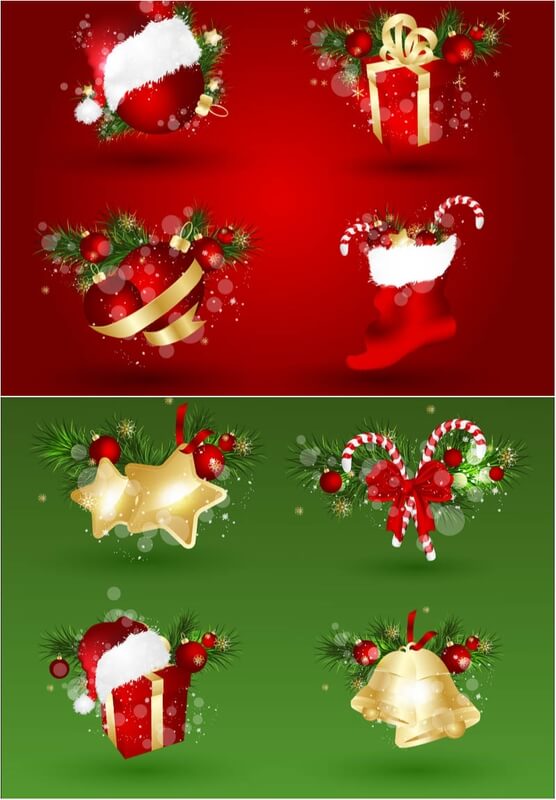 Christmas attributes vector