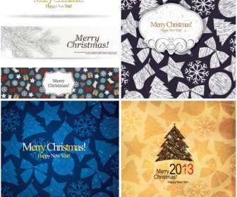 Christmas banners and greeting card vector