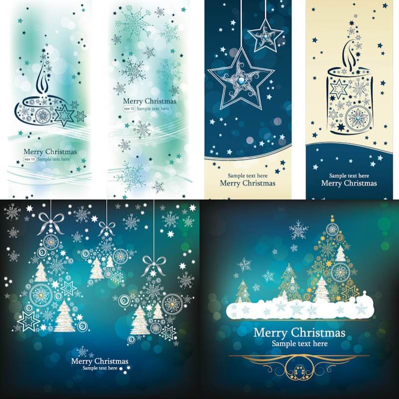 Christmas cards and banners vector