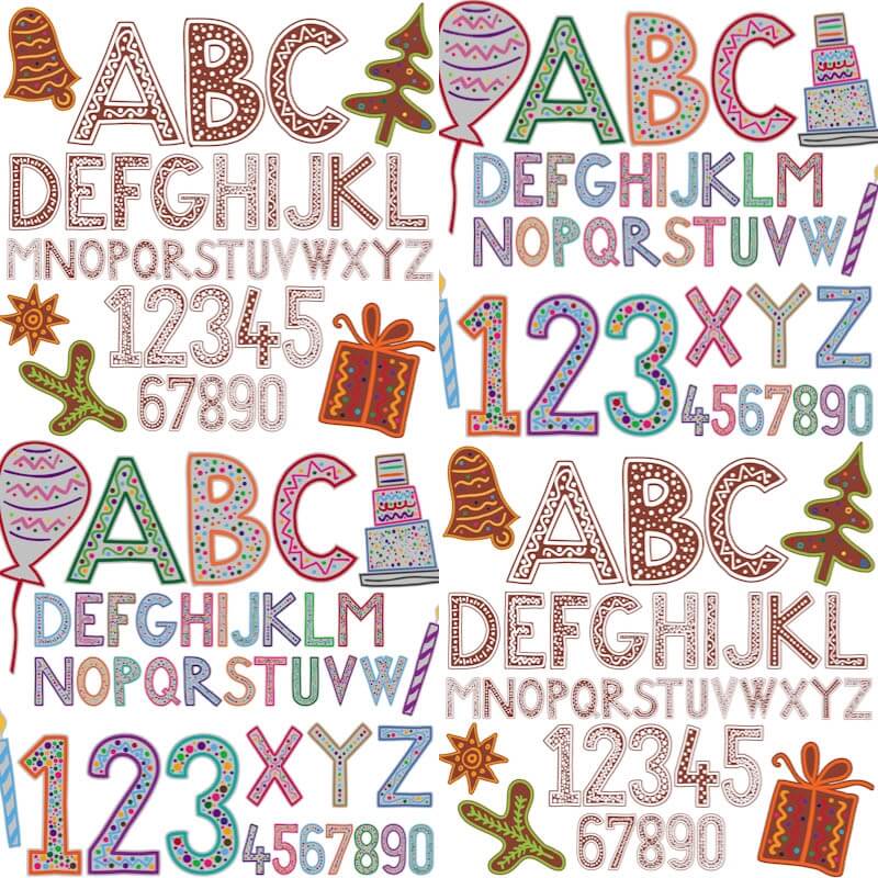 Creative holidays alphabets vector