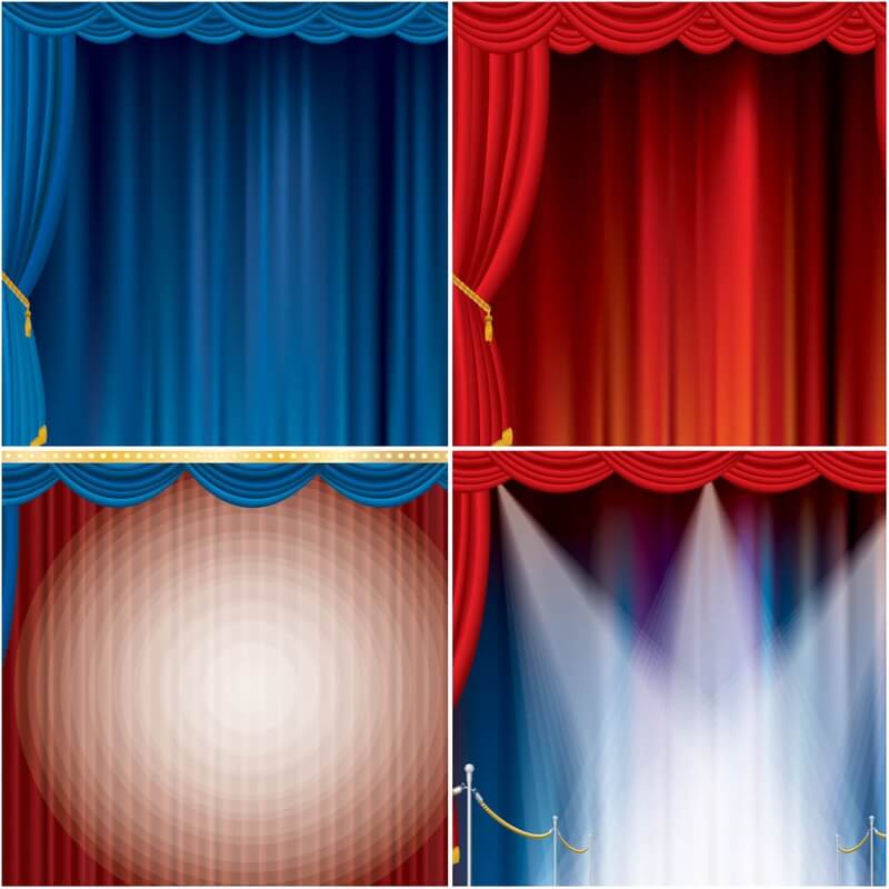 Curtain scene vector