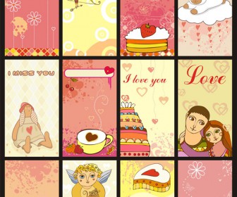 Cute Valentine's Day cards vector