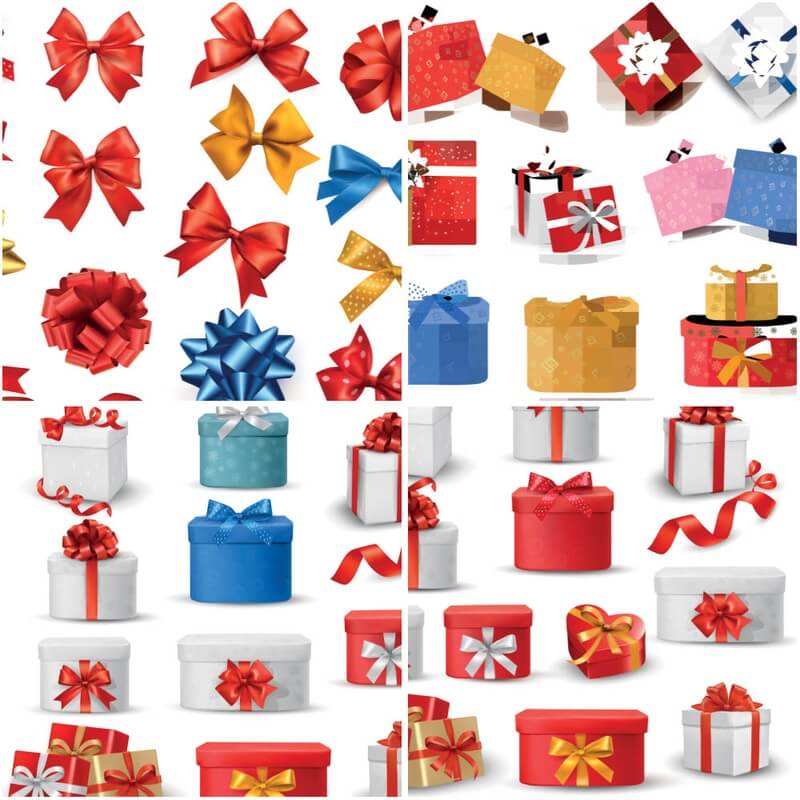 Gift boxes and bow