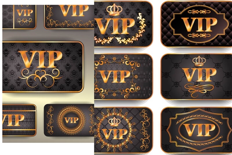 Gold vip cards vector