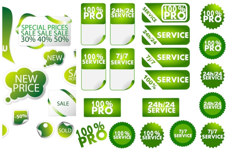 Green Sale tags vector