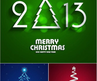 Green and red 2013 Christmas background vector