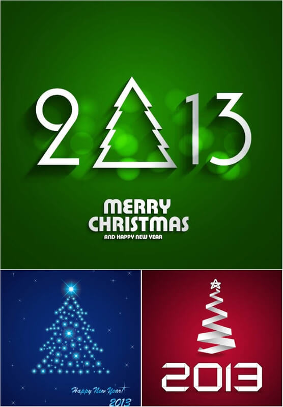 Green and red 2013 Christmas background vector