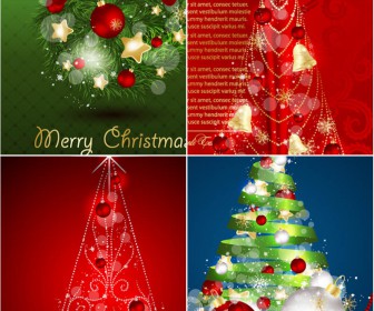 Greeting card with Christmas trees vector 2020 - 2021