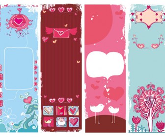 Grunge Valentine's Day banners vector