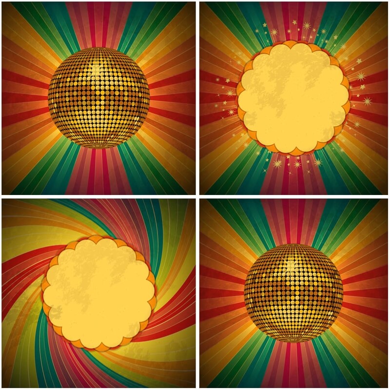 Grunge gilded disco ball vector