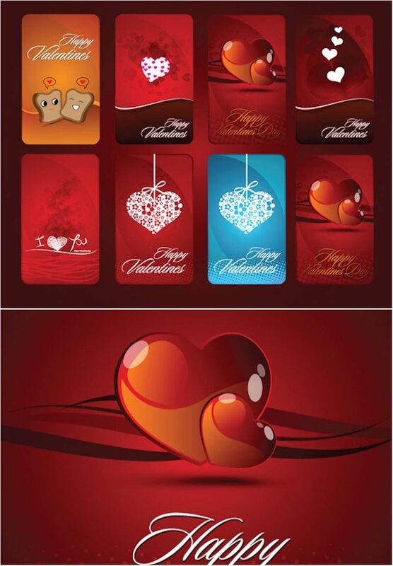 Happy Valentine's Day cards vector