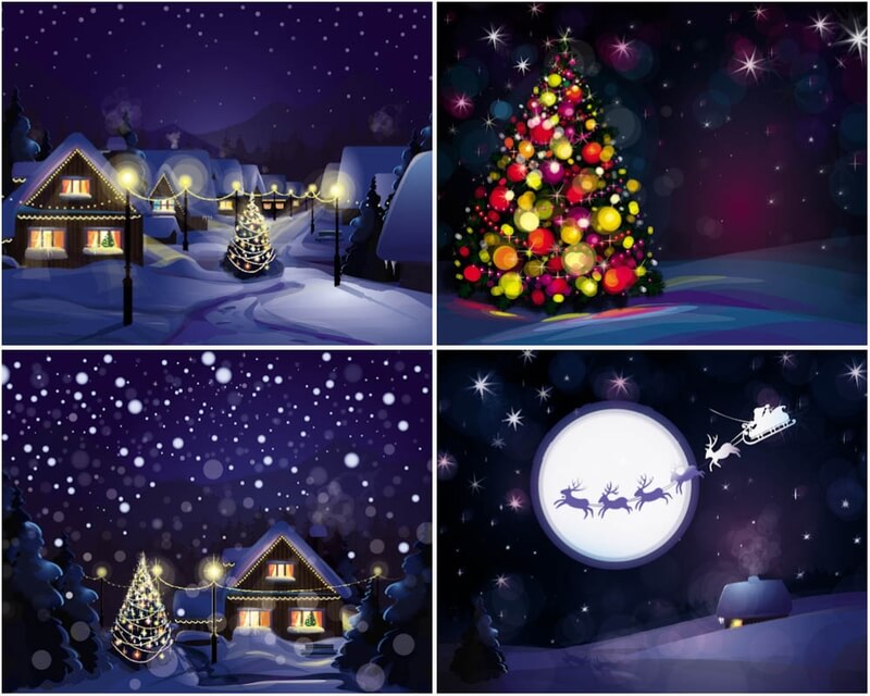 Merry Christmas dark background vector