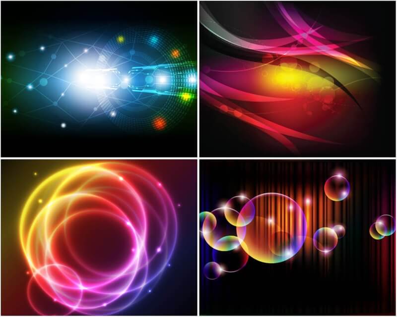 Neon abstract backgrounds vector