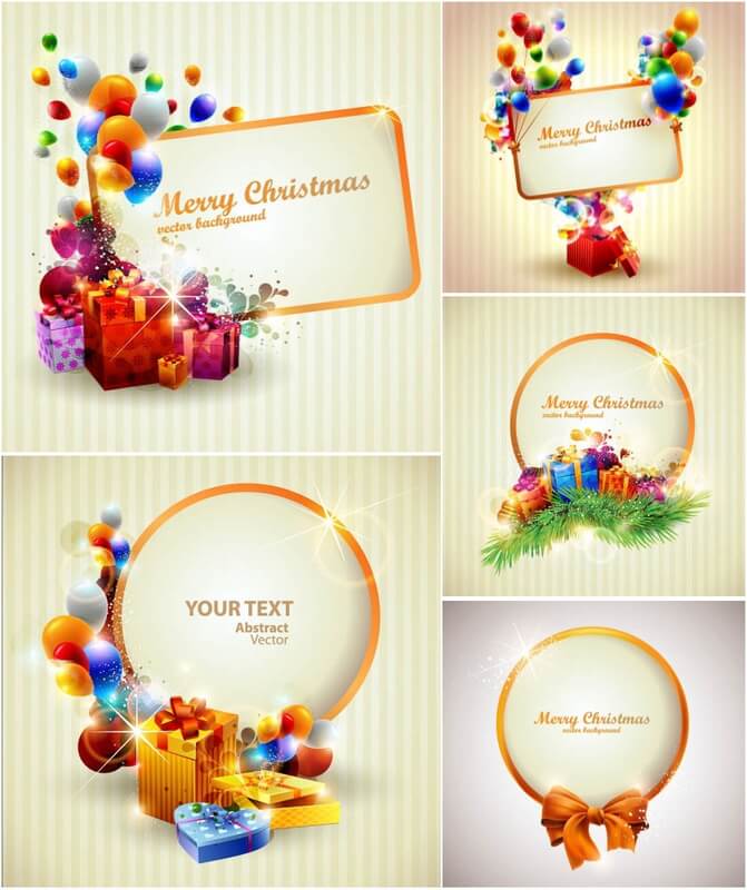 New Year and Merry Christmas cool frame vector