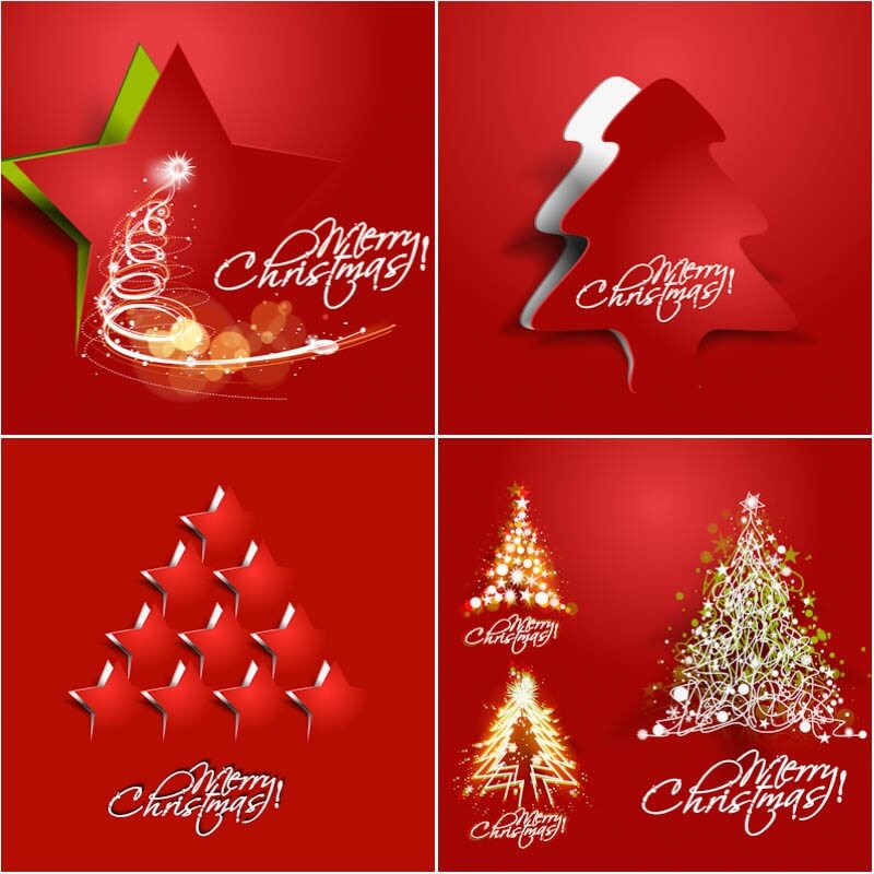 Red Xmas cards vector