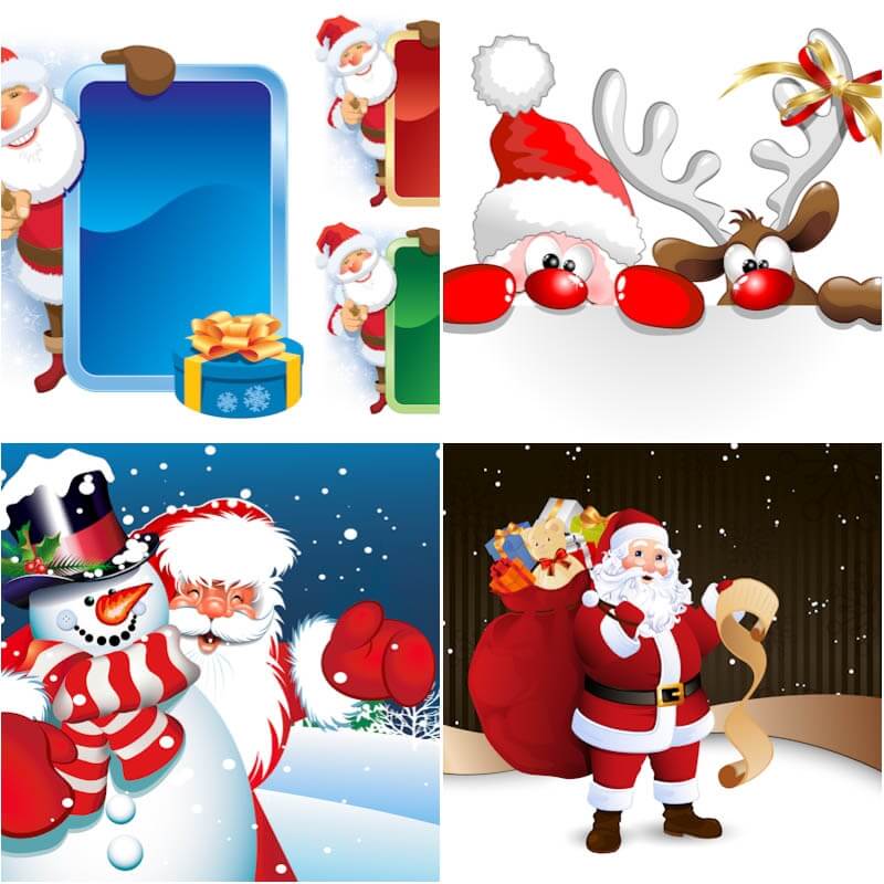 Santa claus with frame for text vector