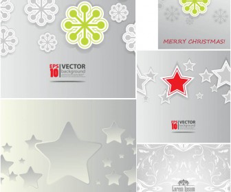 Silver Christmas background with star vector 2020 - 2021