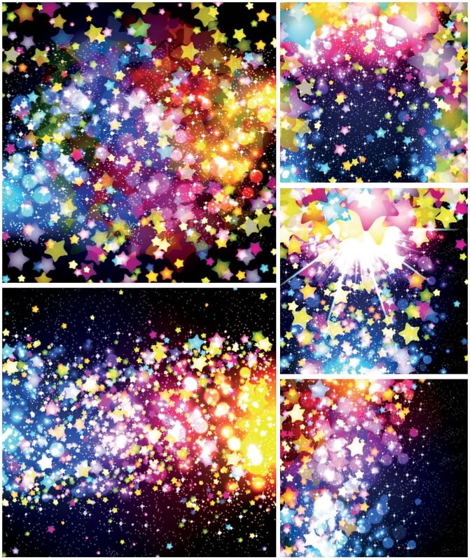 Stars and glitter holiday backgrounds vector