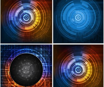 Techno abstract circles vector