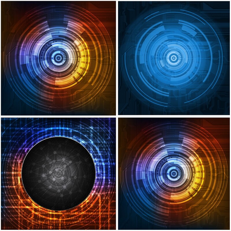 Techno abstract circles vector
