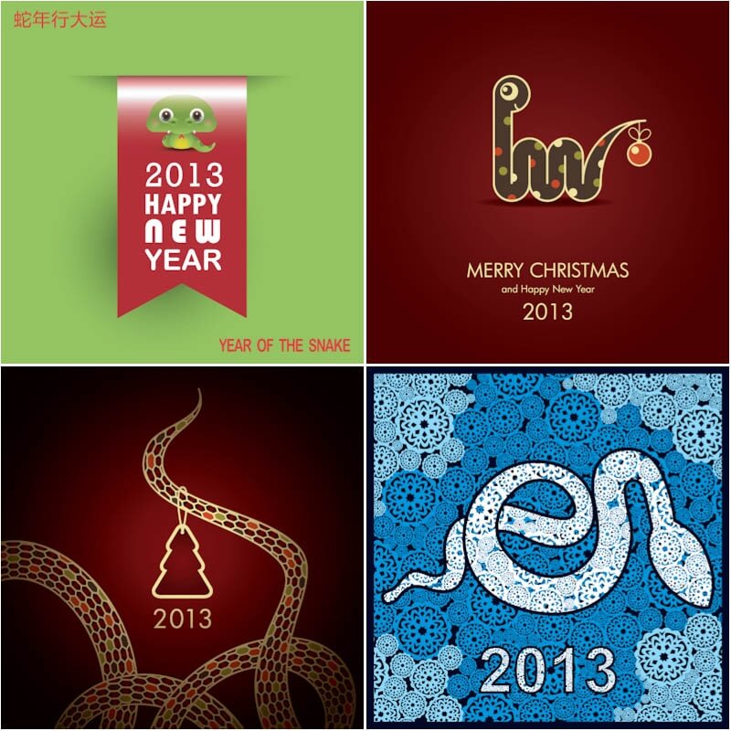 The Year of Snake templates vector