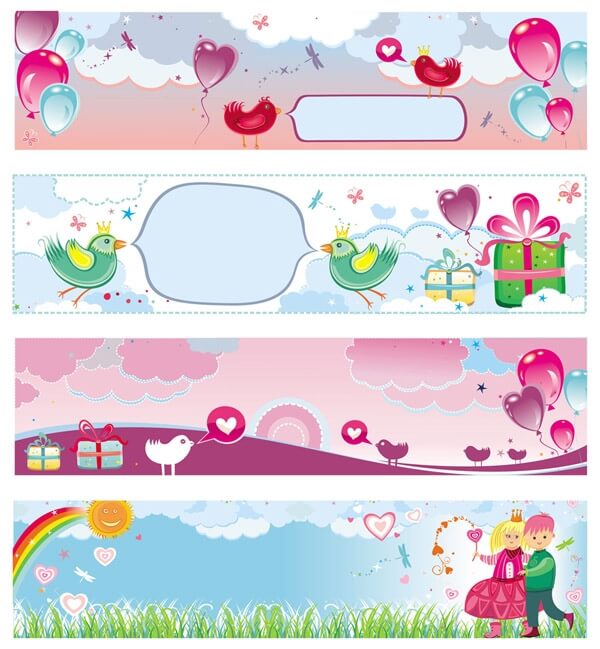 Valentine's Day banners vector