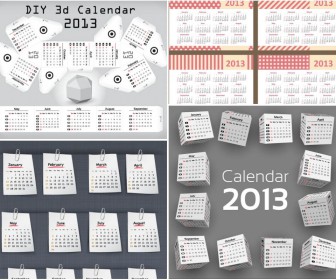 3D calendar 2013 vector