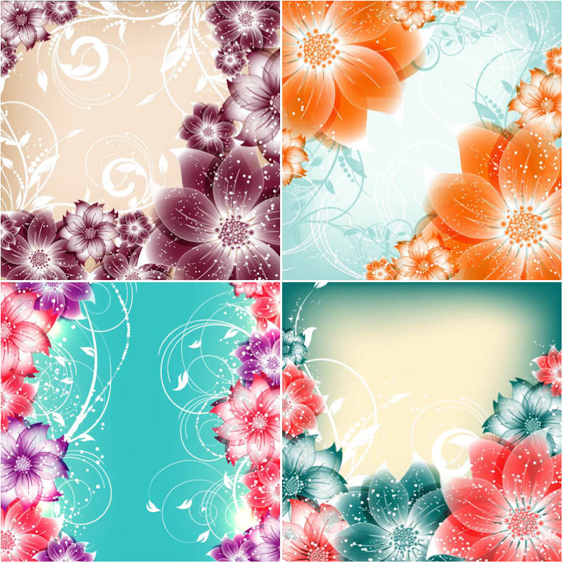 Abstract floral backgrounds vector