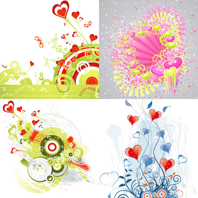 Abstract heart backgrounds vector
