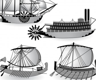 Ancient ship (Galera templates) vector