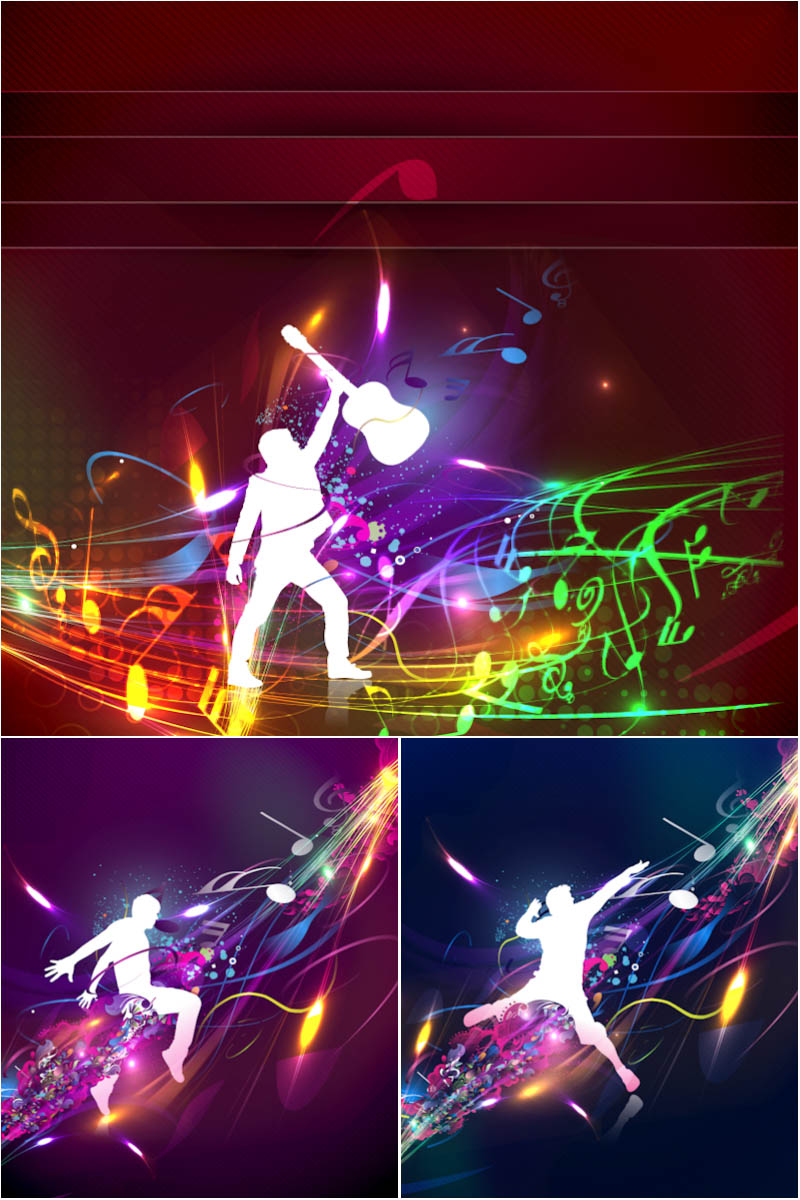 Backgrounds with dancer vector