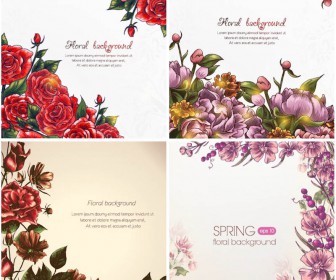 Beautiful backgrounds with flowers vector
