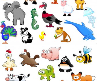 Beautiful cartoon animals vector – Free Download Images, Clip art Graphics  ai or eps format | VectorPicFree